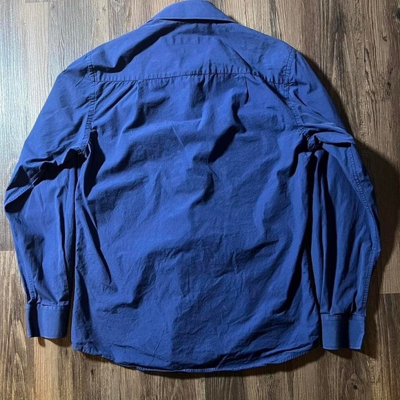 GIVENCHY Mens Dress Shirt Long Sleeve Button Up Blue With Red Trim‎ - Picture 2 of 3